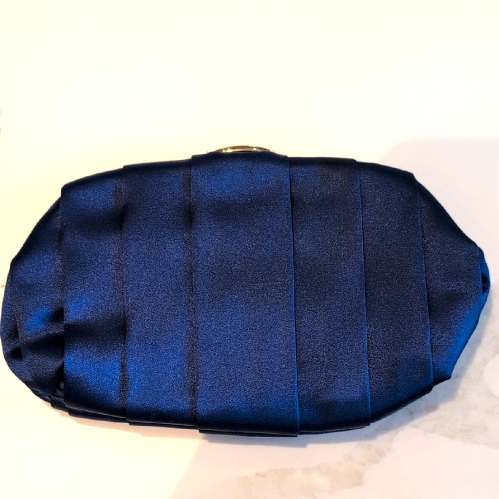 Nine West New Elegant Blue Satin Clutch